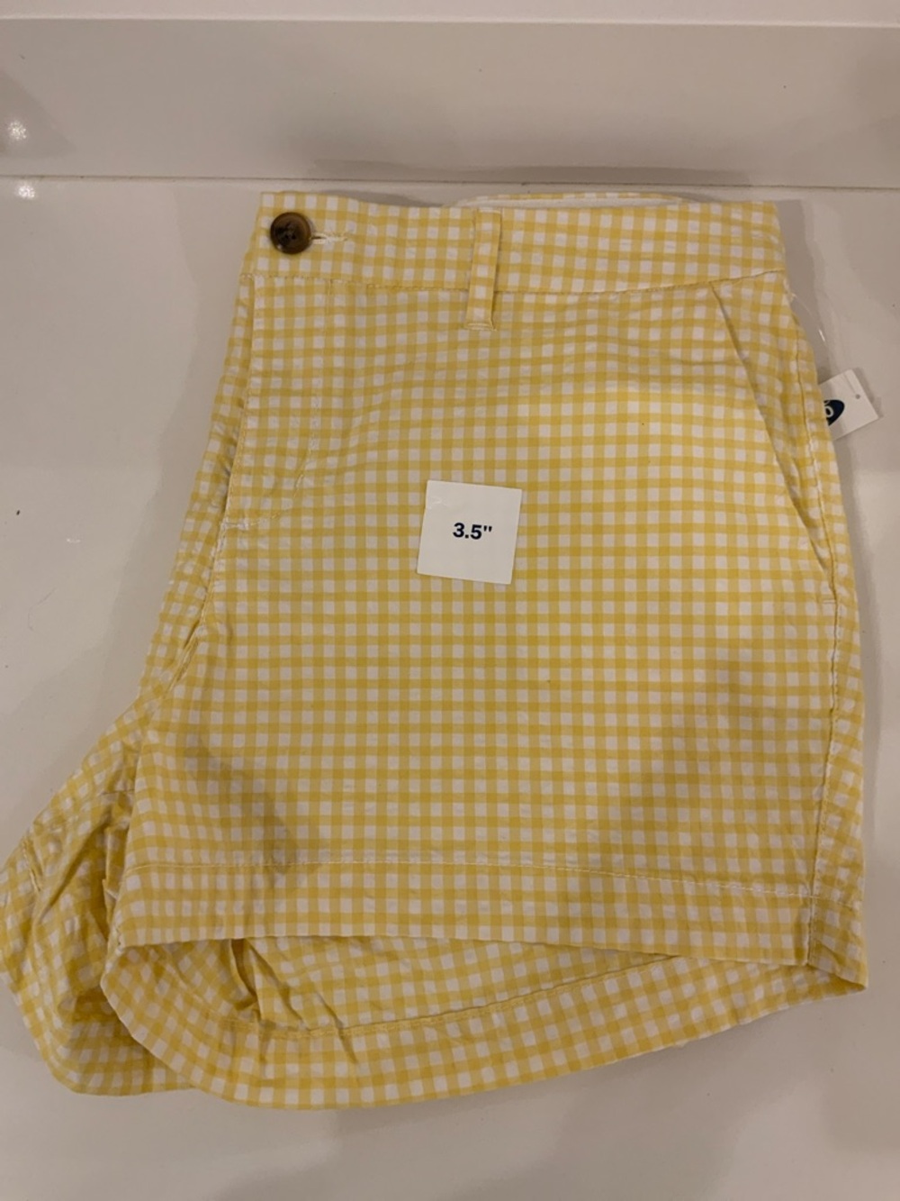 Women’s Yellow Gingham Flat Front Shorts